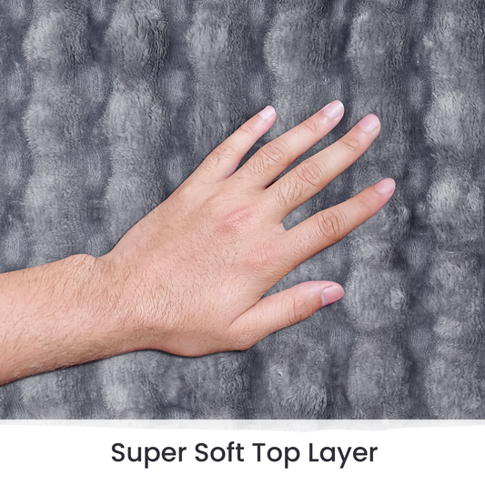 Bedroom & Living Room Runner Rug – Faux Rabbit Fur, Stone Design