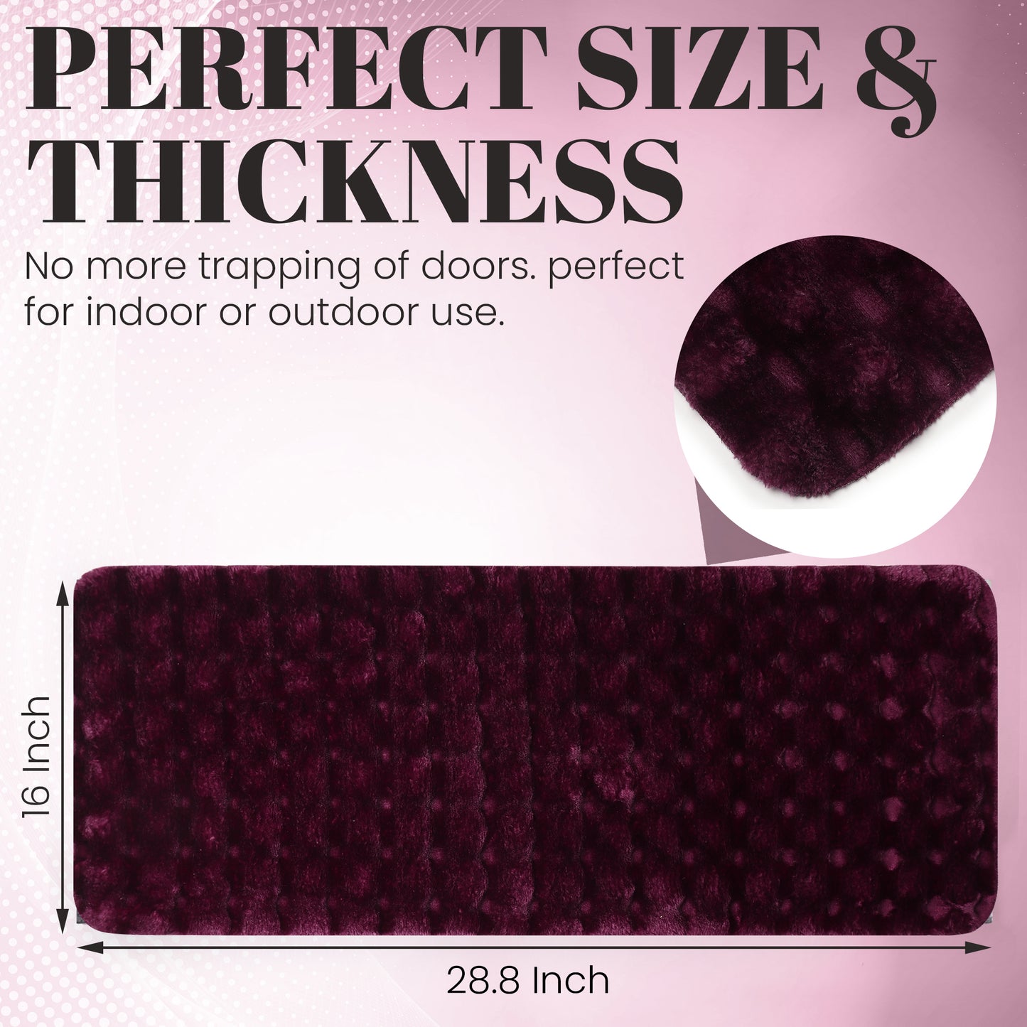 Bedroom & Living Room Runner Rug – Faux Rabbit Fur, Stone Design