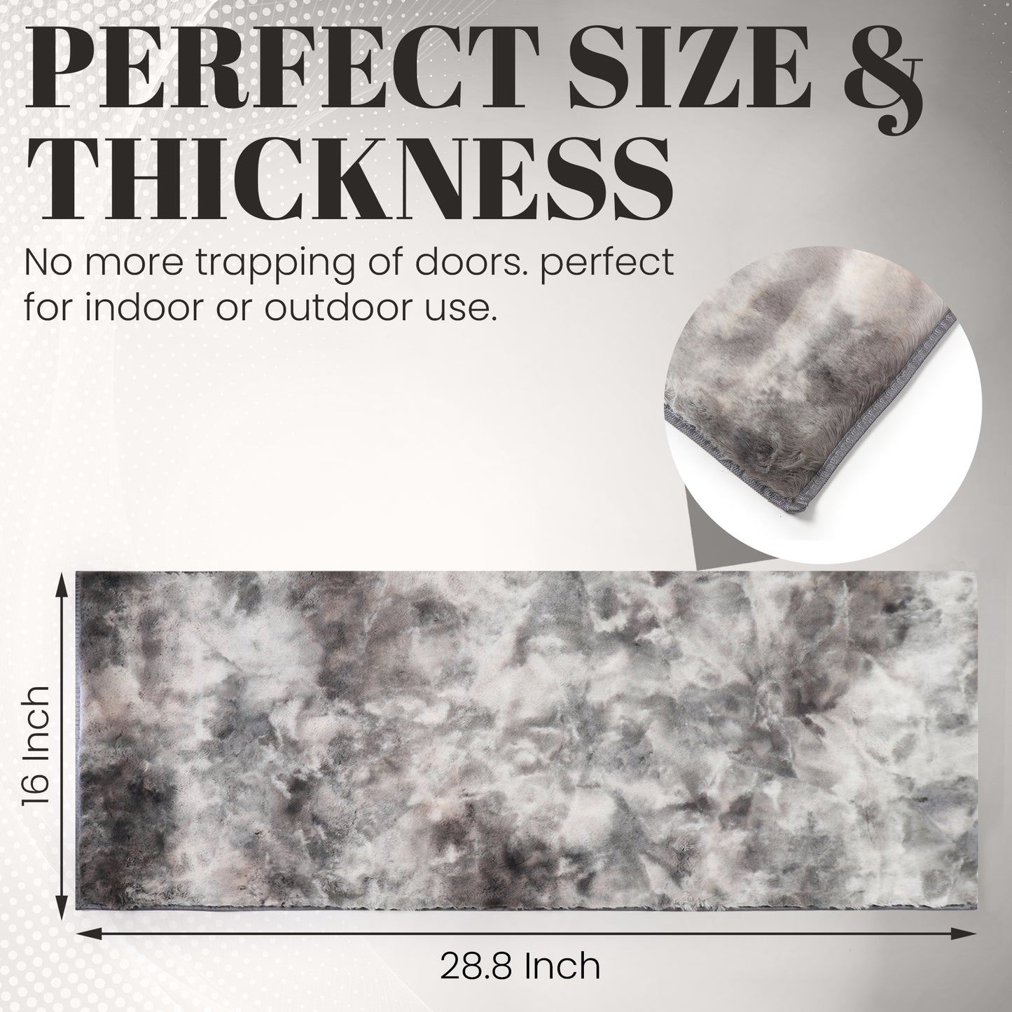 Bedroom & Living Room Runner Rug – Rabbit Fur Printed Design