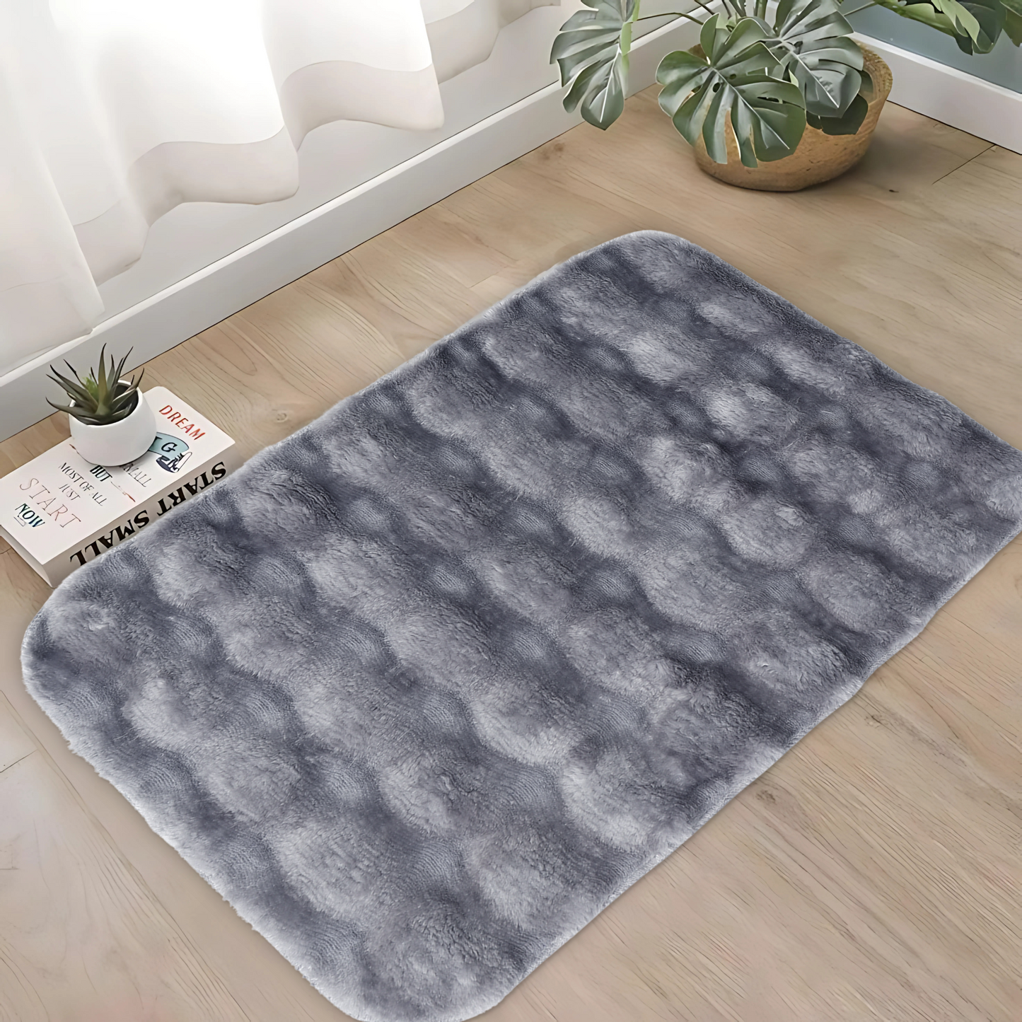Faux Rabbit Fur Stone Design Rugs – Soft Luxury for Modern Living