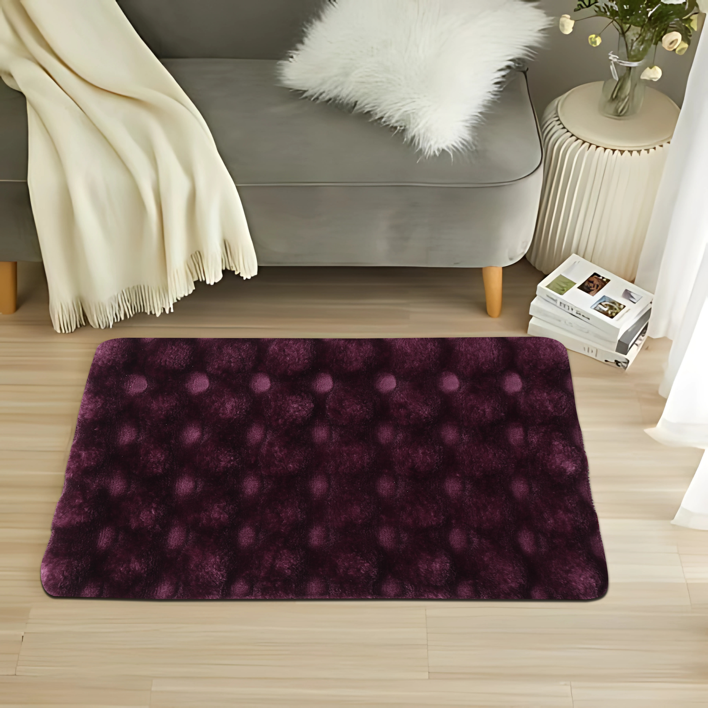 Faux Rabbit Fur Stone Design Rugs – Soft Luxury for Modern Living