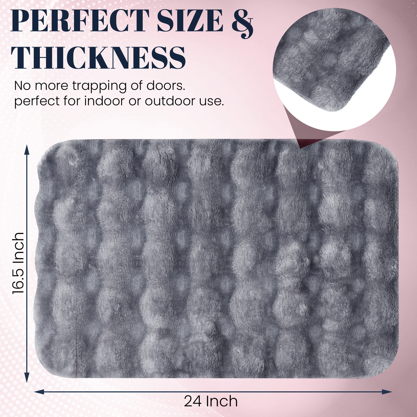 Bedroom & Living Room Runner Rug – Faux Rabbit Fur, Stone Design