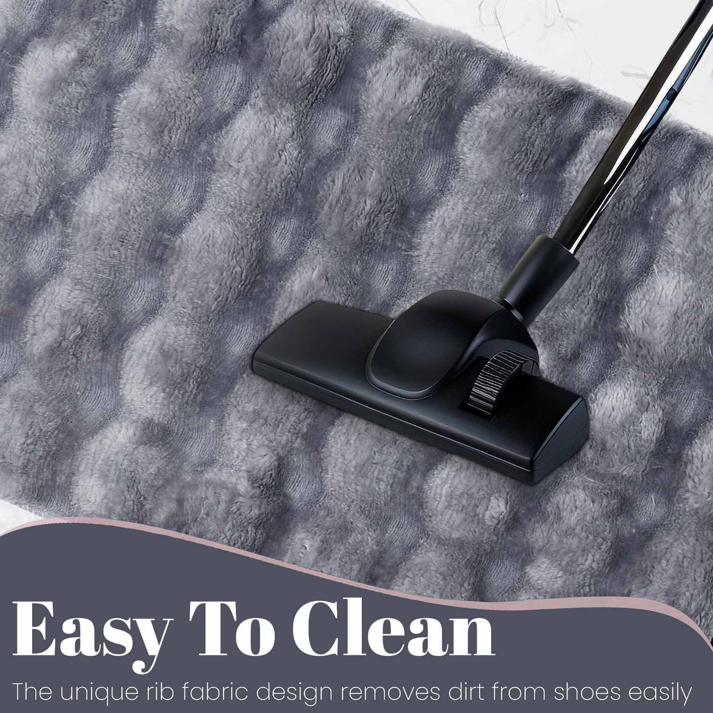 Bedroom & Living Room Runner Rug – Faux Rabbit Fur, Stone Design