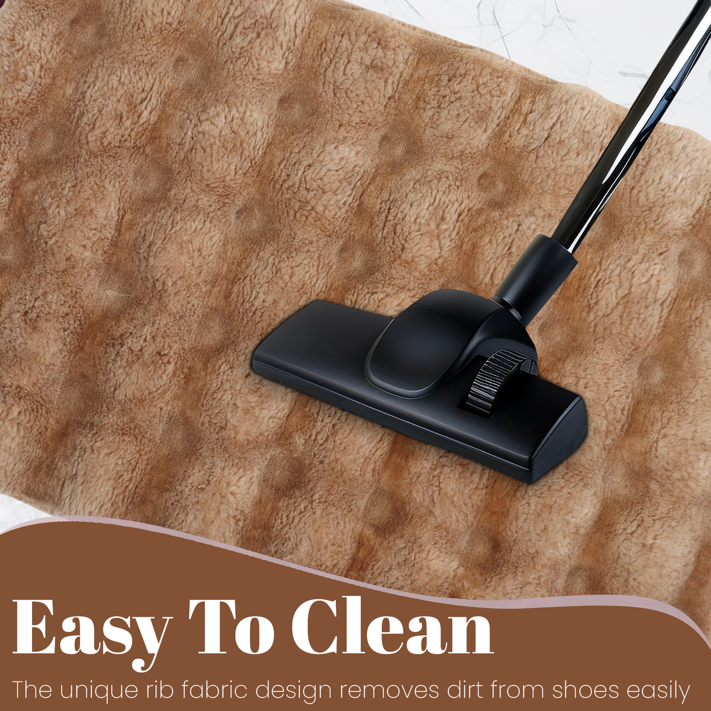 Bedroom & Living Room Runner Rug – Faux Rabbit Fur, Stone Design